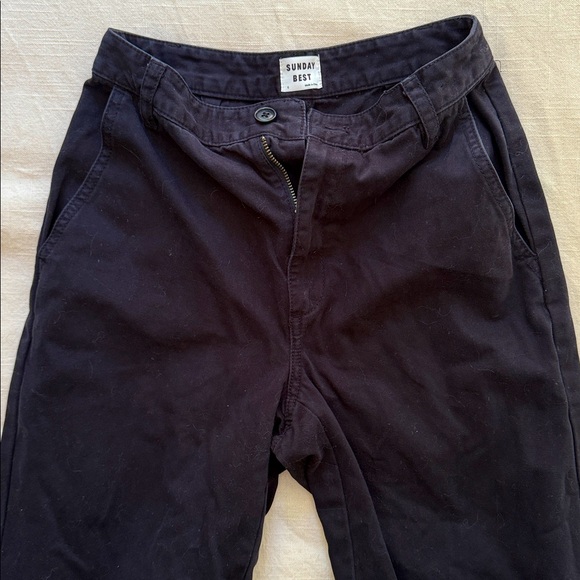 Sunday Best by Aritzia Wide Leg Chino Trousers – Size 0, High Rise 100% cotton - Picture 1 of 5
